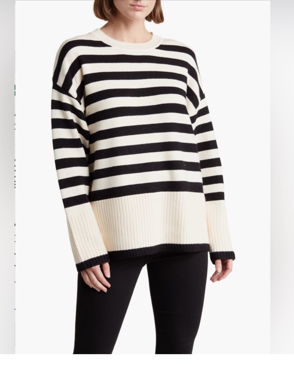 Industry Republic Clothing size XL sweater black & cream white MSRP $78